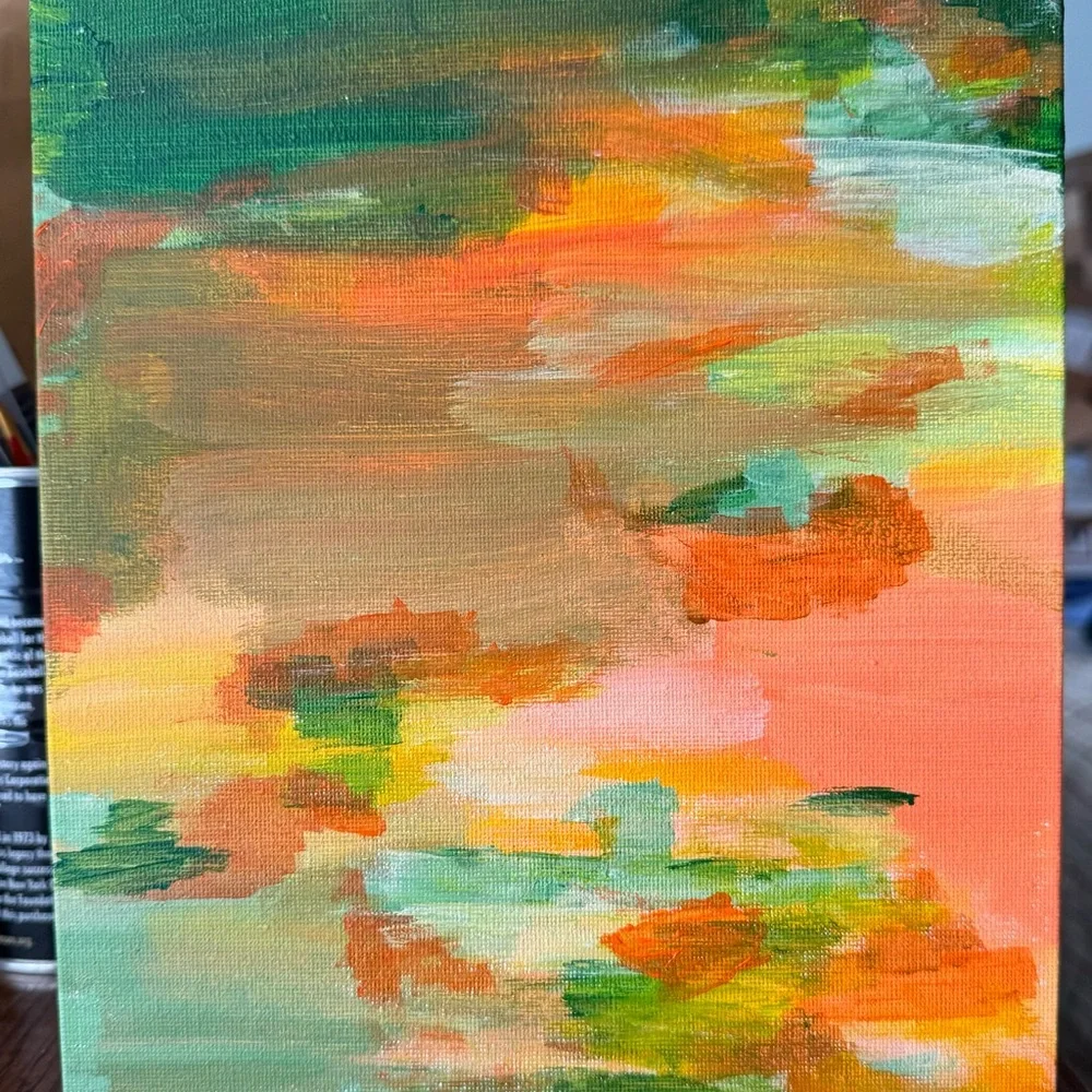 Painting Acrylic on Canvas Original Abstract Fluid Art 8x10 Canvas Wellness - Picture 3 of 3